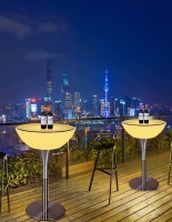 Стол светящийся круглый на металическом основании 80х80х76 Стол светящийся круглый на металическом основании 80х80х76